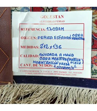 Tapete persa Isfahan com design floral – artesanato excepcional do Oriente Médio